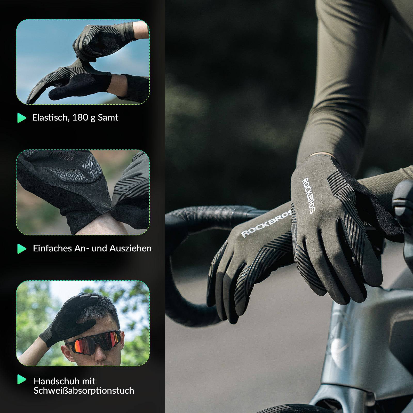 ROCKBROS Fahrradhandschuhe Damen/Herren Touchscreen Anti - Rutsch Dünne - Fahrradhandschuhe ROCKBROS - EU - NooMii
