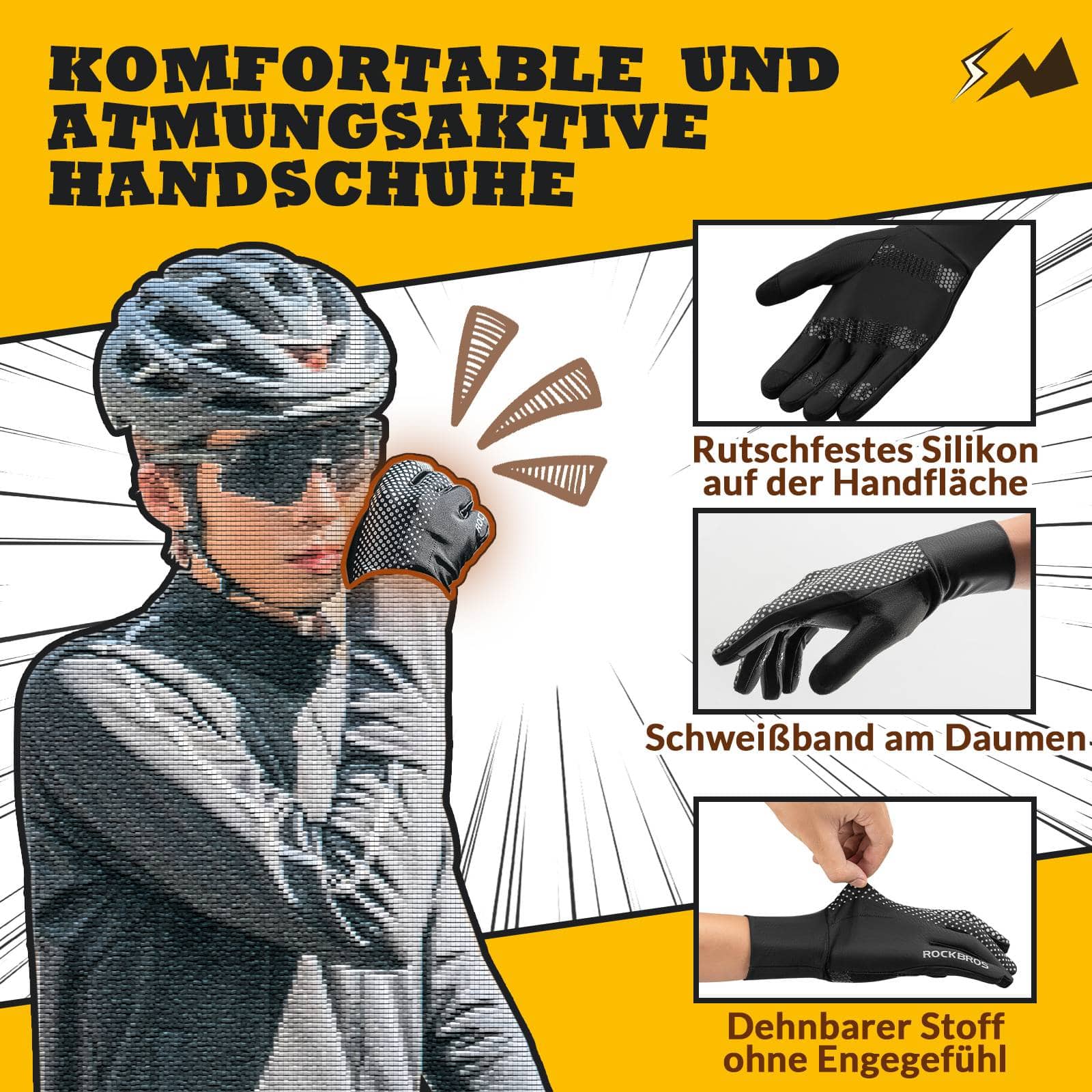 ROCKBROS Fahrradhandschuhe Touchscreen Radsport - Handschuhe Winddicht - Fahrradhandschuhe ROCKBROS - EU - NooMii