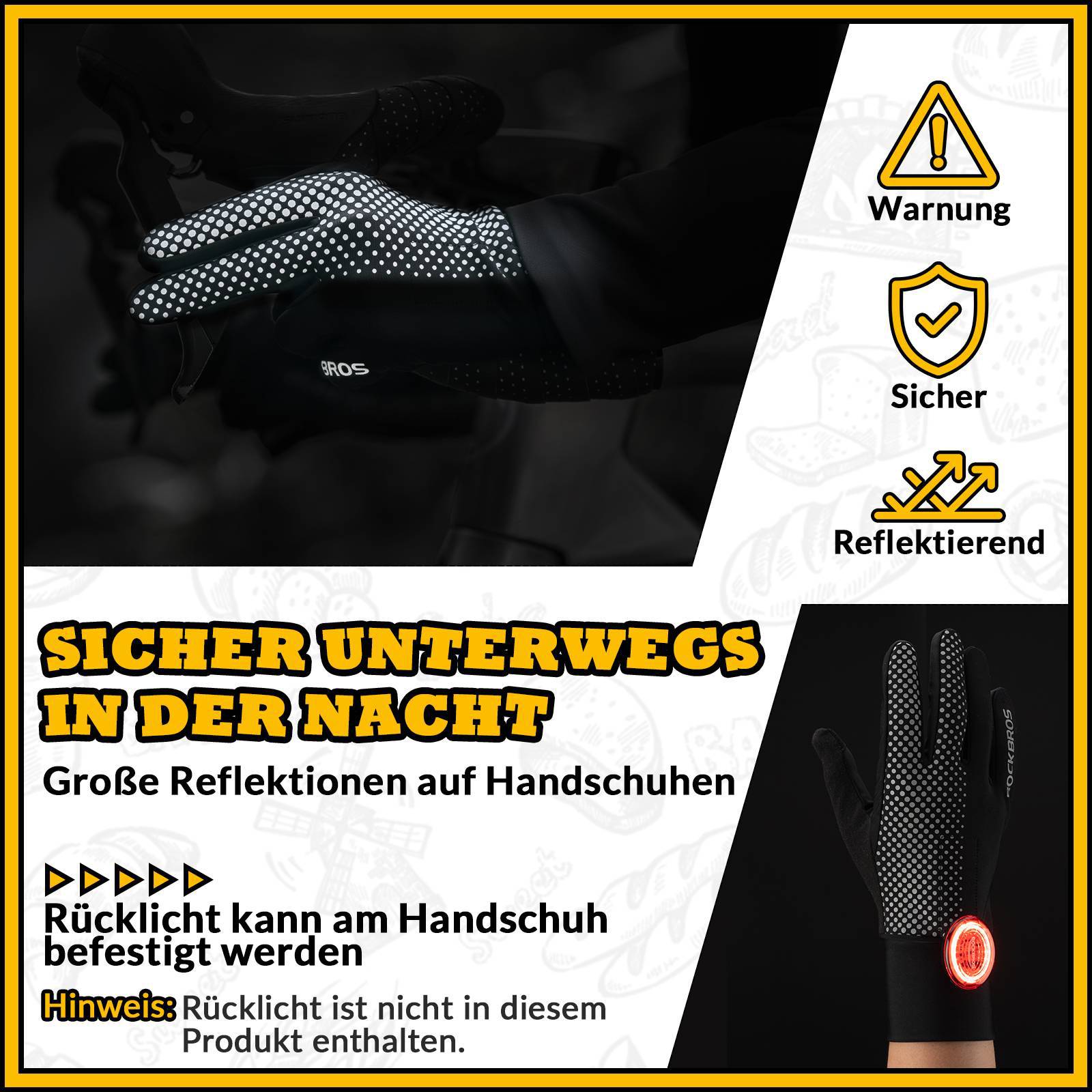 ROCKBROS Fahrradhandschuhe Touchscreen Radsport - Handschuhe Winddicht - Fahrradhandschuhe ROCKBROS - EU - NooMii