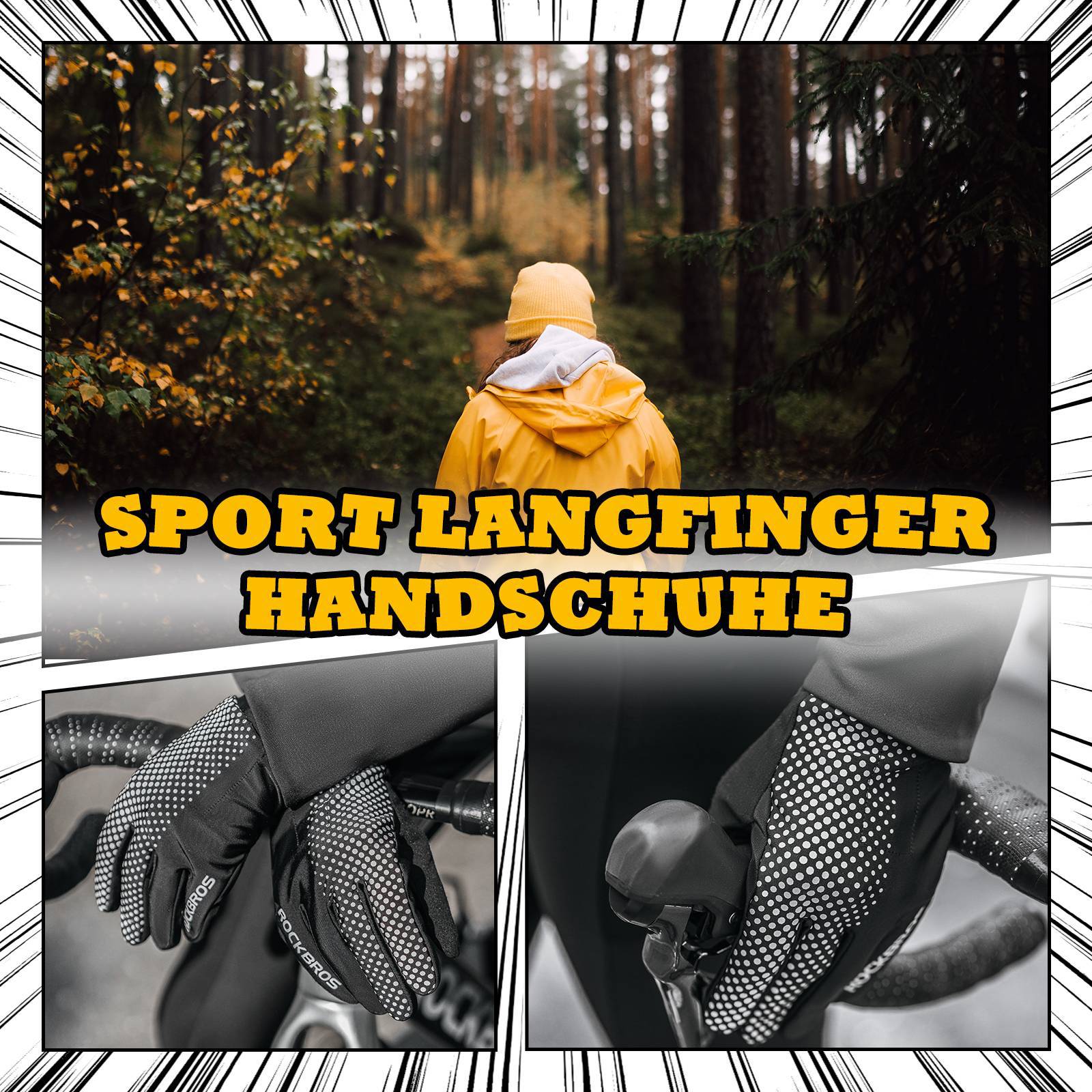 ROCKBROS Fahrradhandschuhe Touchscreen Radsport - Handschuhe Winddicht - Fahrradhandschuhe ROCKBROS - EU - NooMii