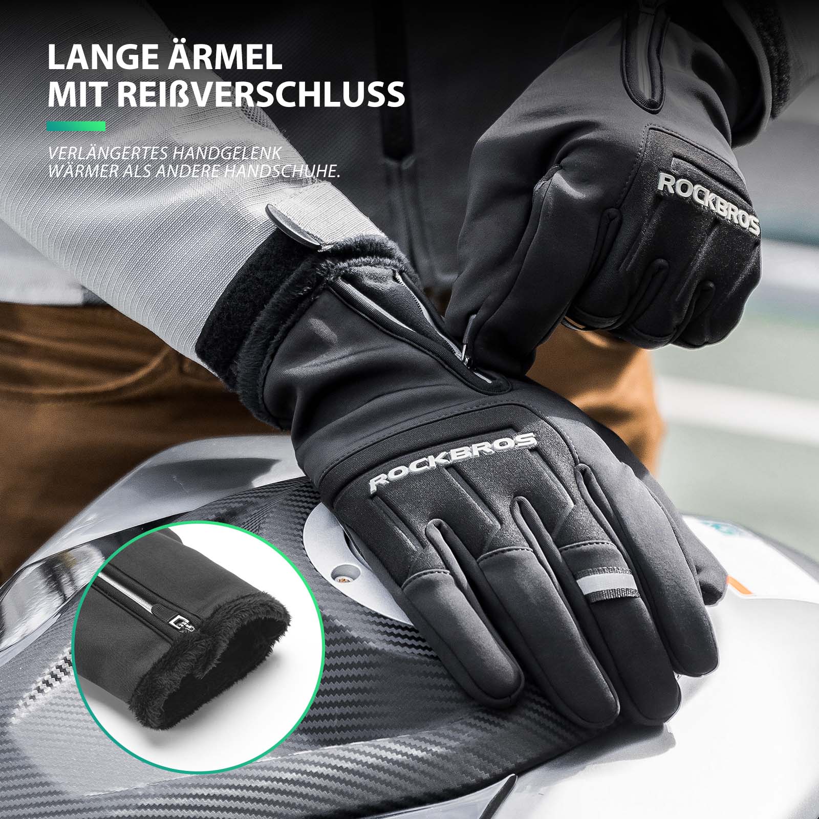 ROCKBROS Fahrradhandschuhe Touchscreen Warme Winterhandschuhe S - XL - Fahrradhandschuhe ROCKBROS - EU - NooMii
