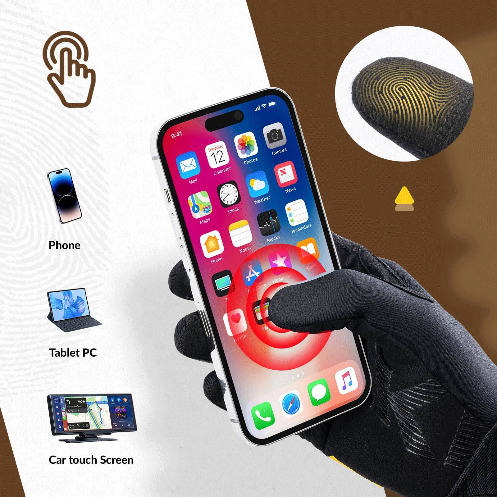 ROCKBROS Fahrradhandschuhe Warme Winddichte Vollfinger Sporthandschuhe - Fahrradhandschuhe ROCKBROS - EU - NooMii