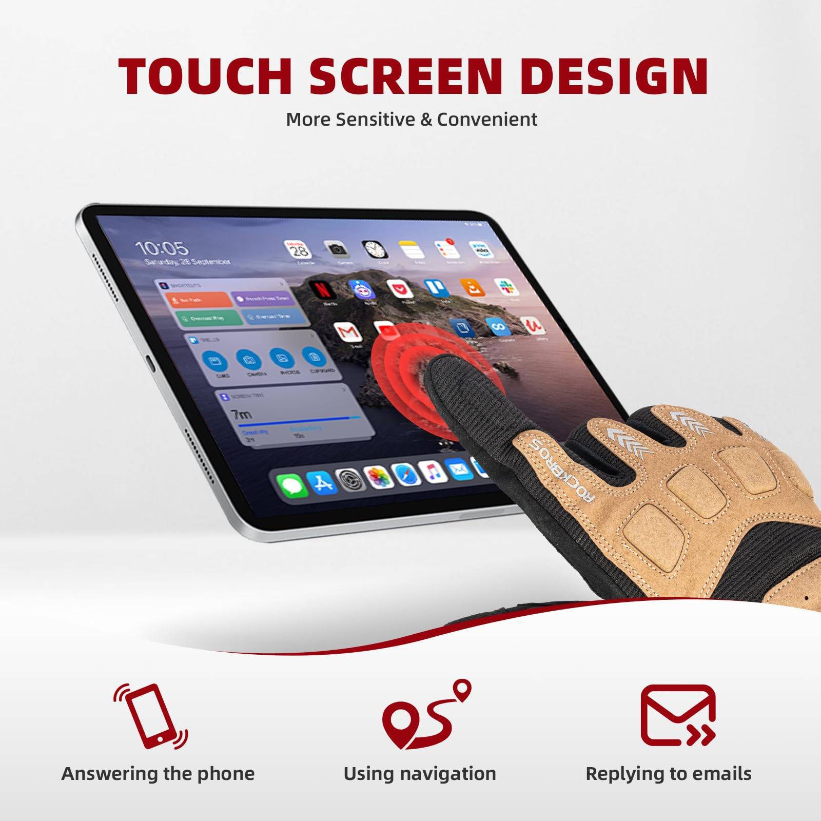 ROCKBROS Fahrradhandschuhe Winter Herbst Herren MTB Stoßdämpfend Handschuhe - Fahrradhandschuhe ROCKBROS - EU - NooMii