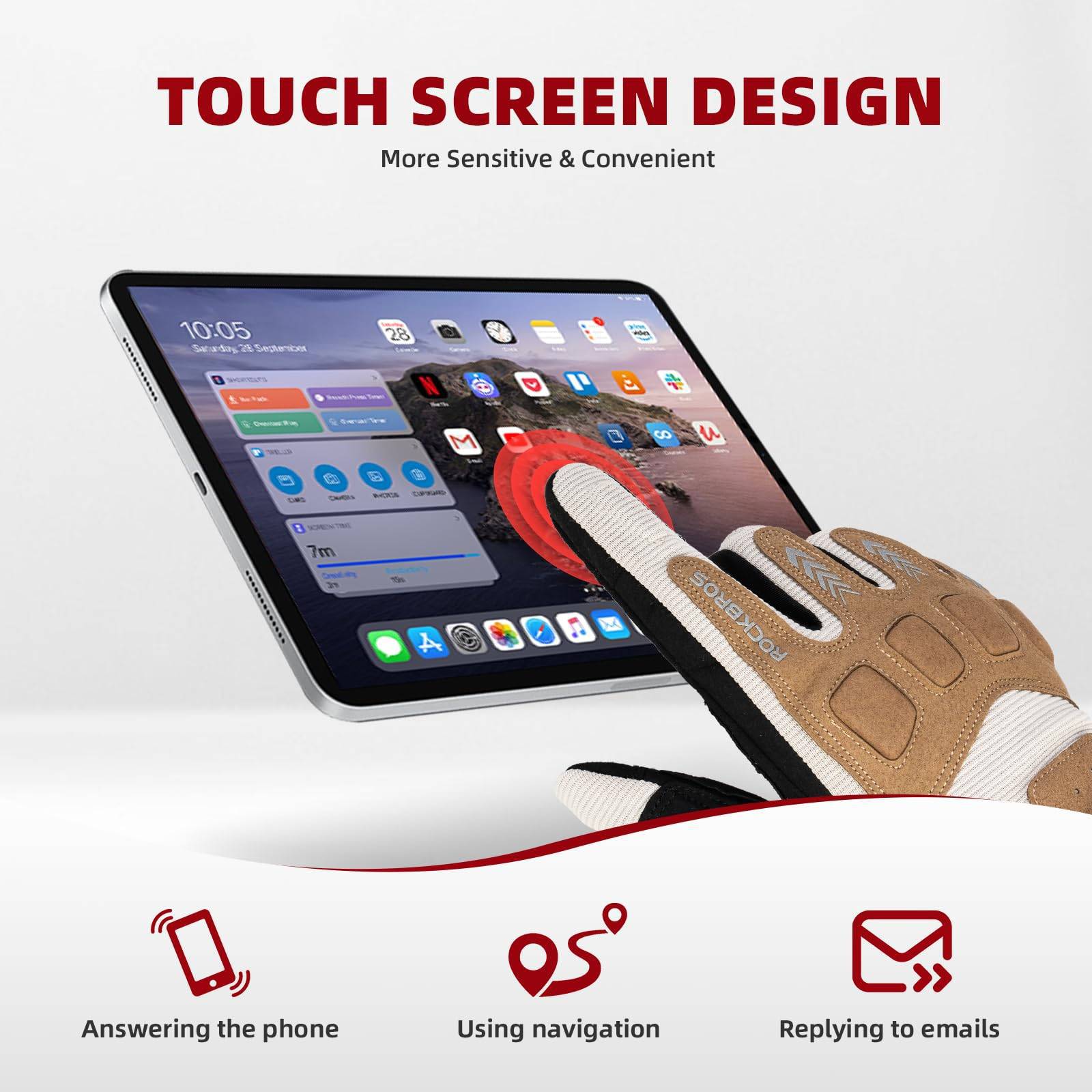 ROCKBROS Fahrradhandschuhe Winter Herbst Herren MTB Stoßdämpfend Handschuhe - Fahrradhandschuhe ROCKBROS - EU - NooMii