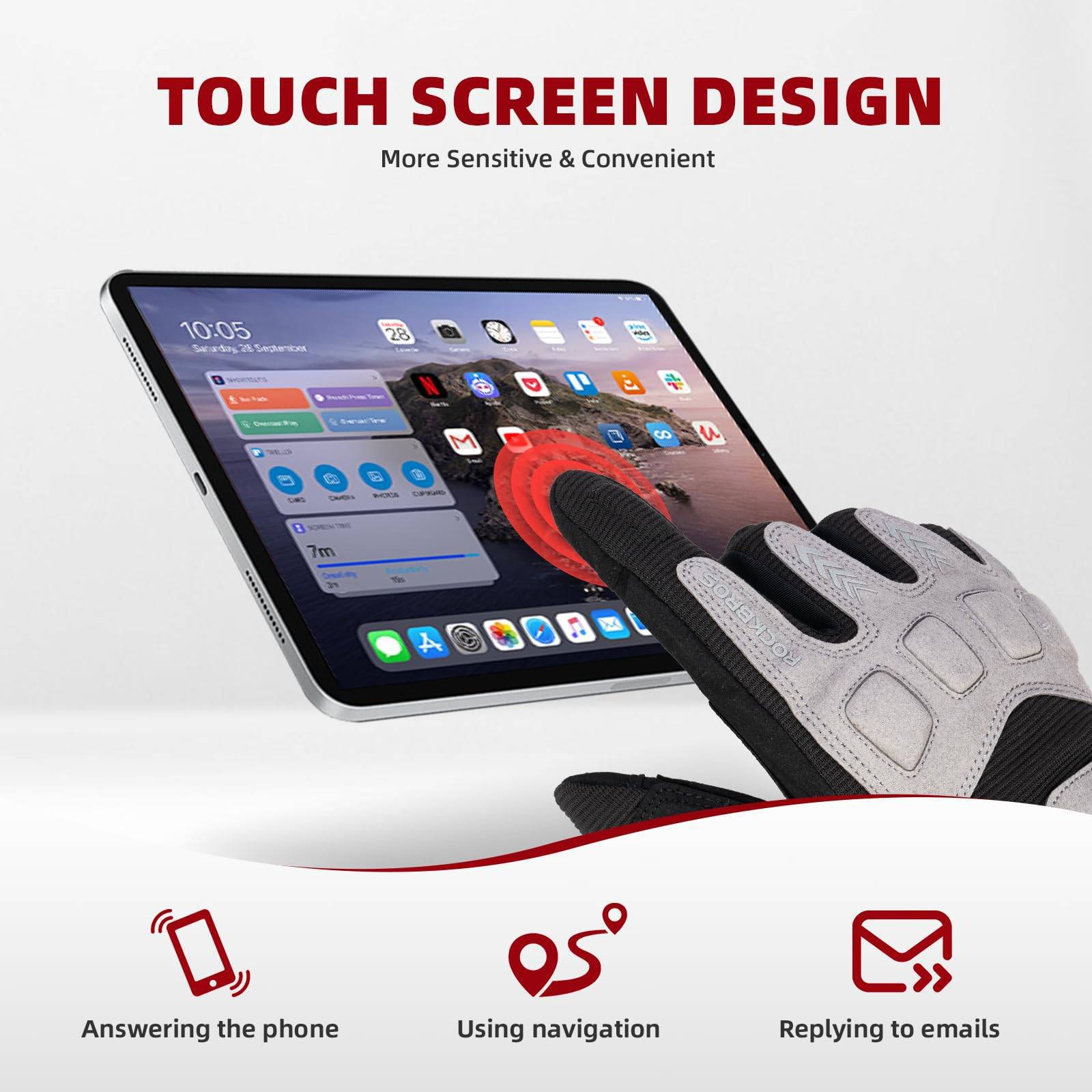 ROCKBROS Fahrradhandschuhe Winter Herbst Herren MTB Stoßdämpfend Handschuhe - Fahrradhandschuhe ROCKBROS - EU - NooMii