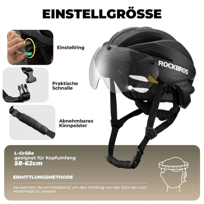 ROCKBROS Fahrradhelm Magnetischer Abnehmbarer MTB Helm mit Visier - Fahrradhelme ROCKBROS - EU - NooMii
