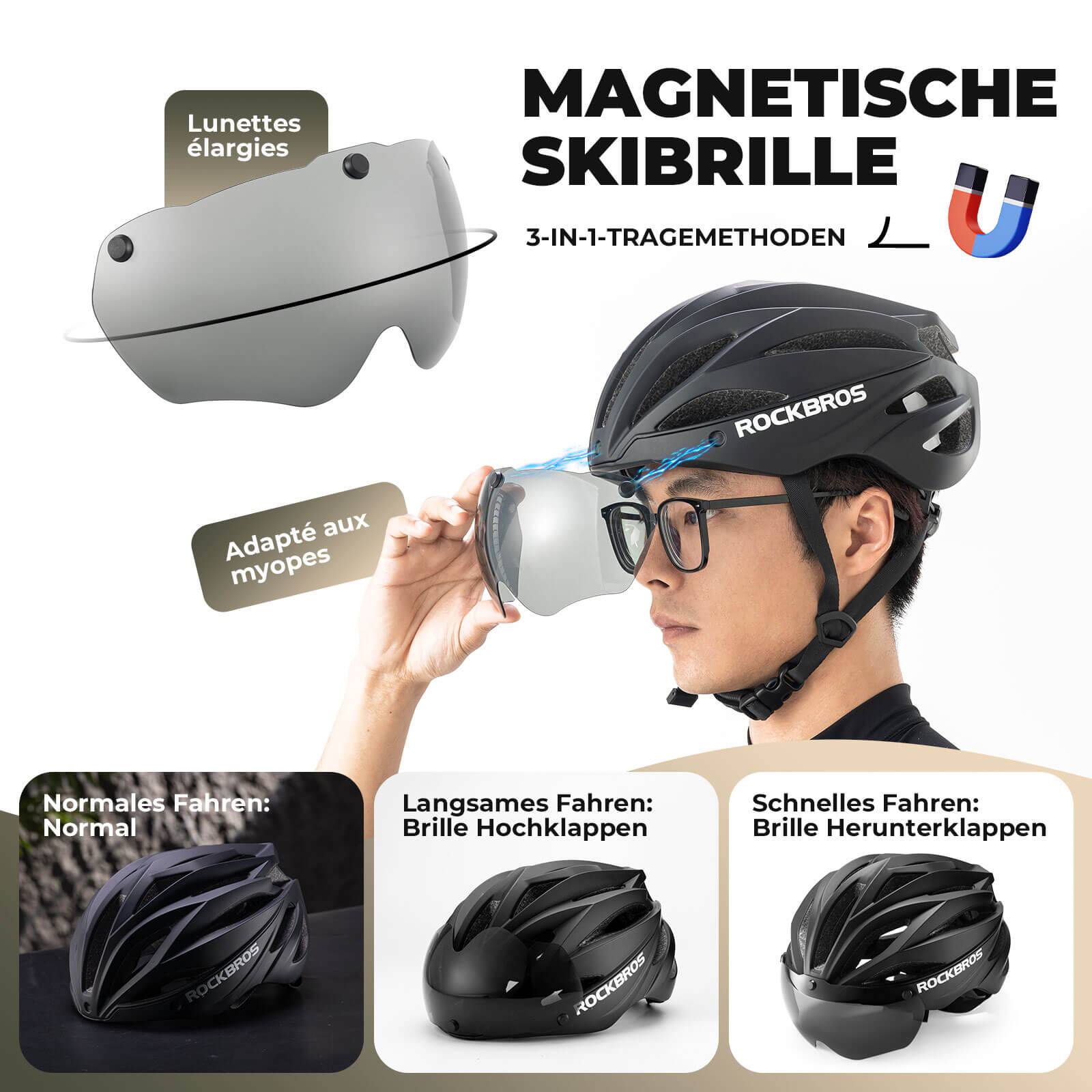 ROCKBROS Fahrradhelm Magnetischer Abnehmbarer MTB Helm mit Visier - Fahrradhelme ROCKBROS - EU - NooMii