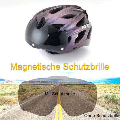 ROCKBROS Fahrradhelm mit integrierter abnehmbarer Magnetbrillen & Visier - Fahrradhelme ROCKBROS - EU - NooMii