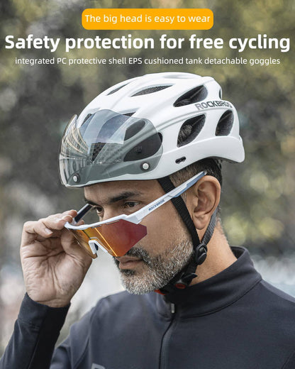 ROCKBROS Fahrradhelm mit integrierter abnehmbarer Magnetbrillen & Visier - Fahrradhelme ROCKBROS - EU - NooMii