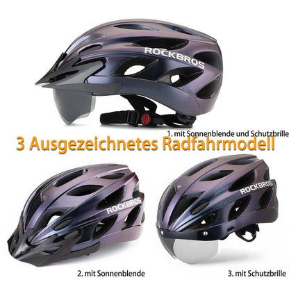 ROCKBROS Fahrradhelm mit integrierter abnehmbarer Magnetbrillen & Visier - Fahrradhelme ROCKBROS - EU - NooMii