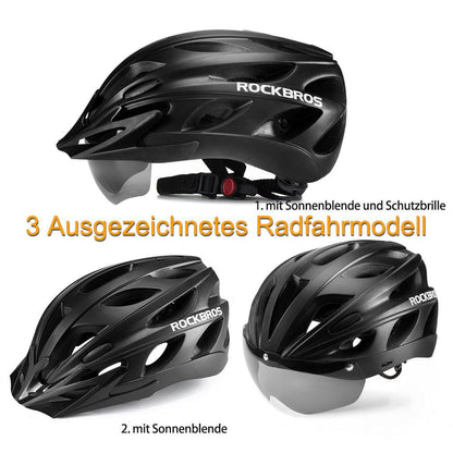 ROCKBROS Fahrradhelm mit integrierter abnehmbarer Magnetbrillen & Visier - Fahrradhelme ROCKBROS - EU - NooMii