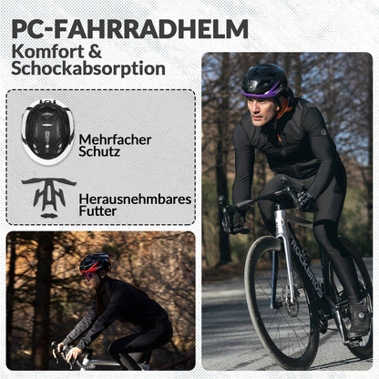 ROCKBROS Fahrradhelm mit Licht, mit USB 1800 mAh Atmungsaktiv 58 - 60 cm - Fahrradhelme ROCKBROS - EU - NooMii
