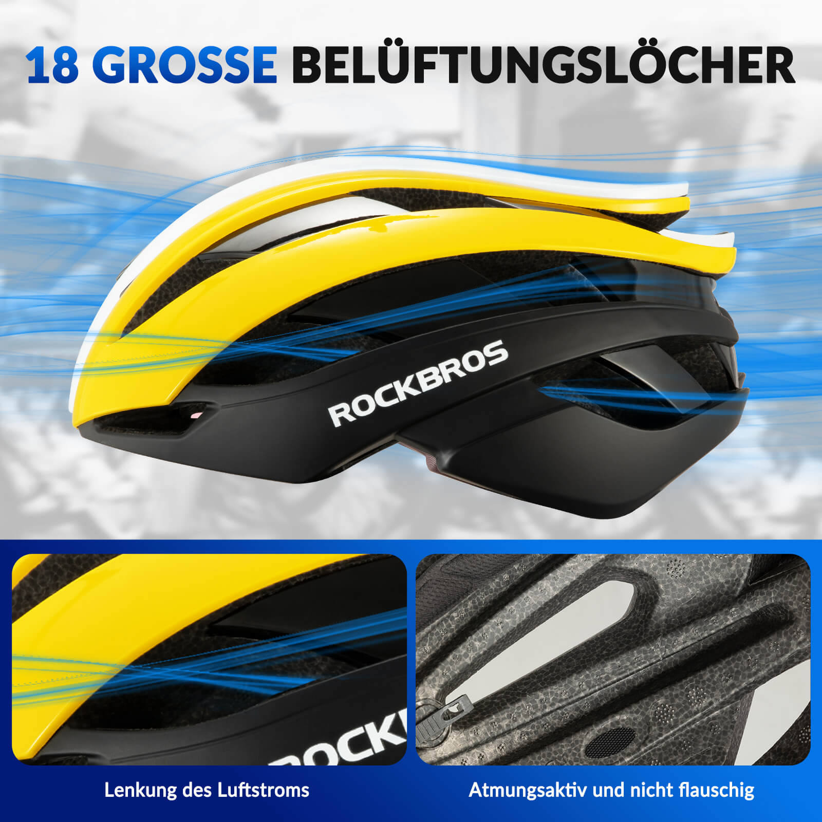 ROCKBROS Fahrradhelm Rennradhelm Verstellbarer Belüftung Damen/Herren - Fahrradhelme ROCKBROS - EU - NooMii