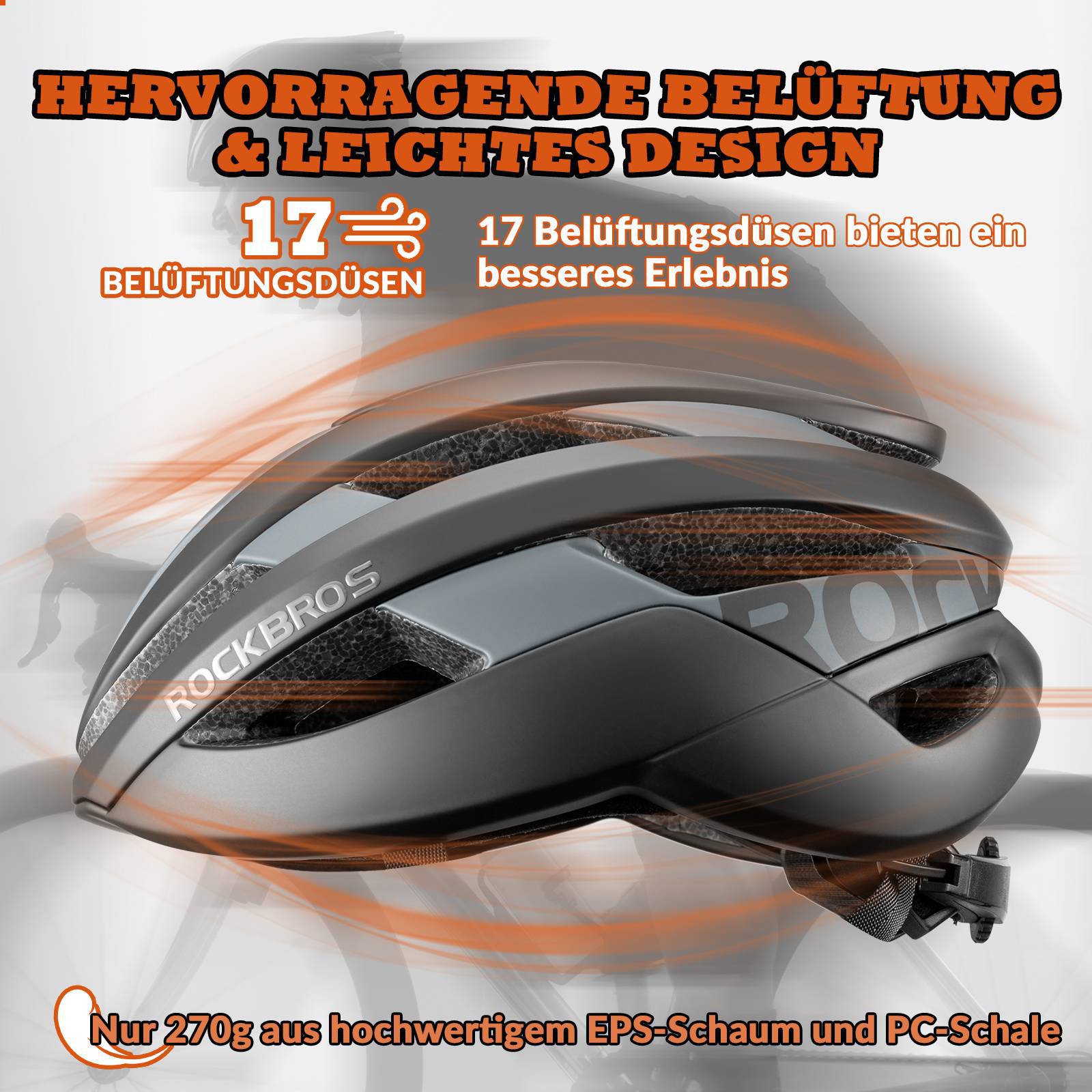 ROCKBROS Fahrradhelm Sport Mountainbike Schutzhelm Atmungsaktiv 54 - 58cm - Fahrradhelme ROCKBROS - EU - NooMii