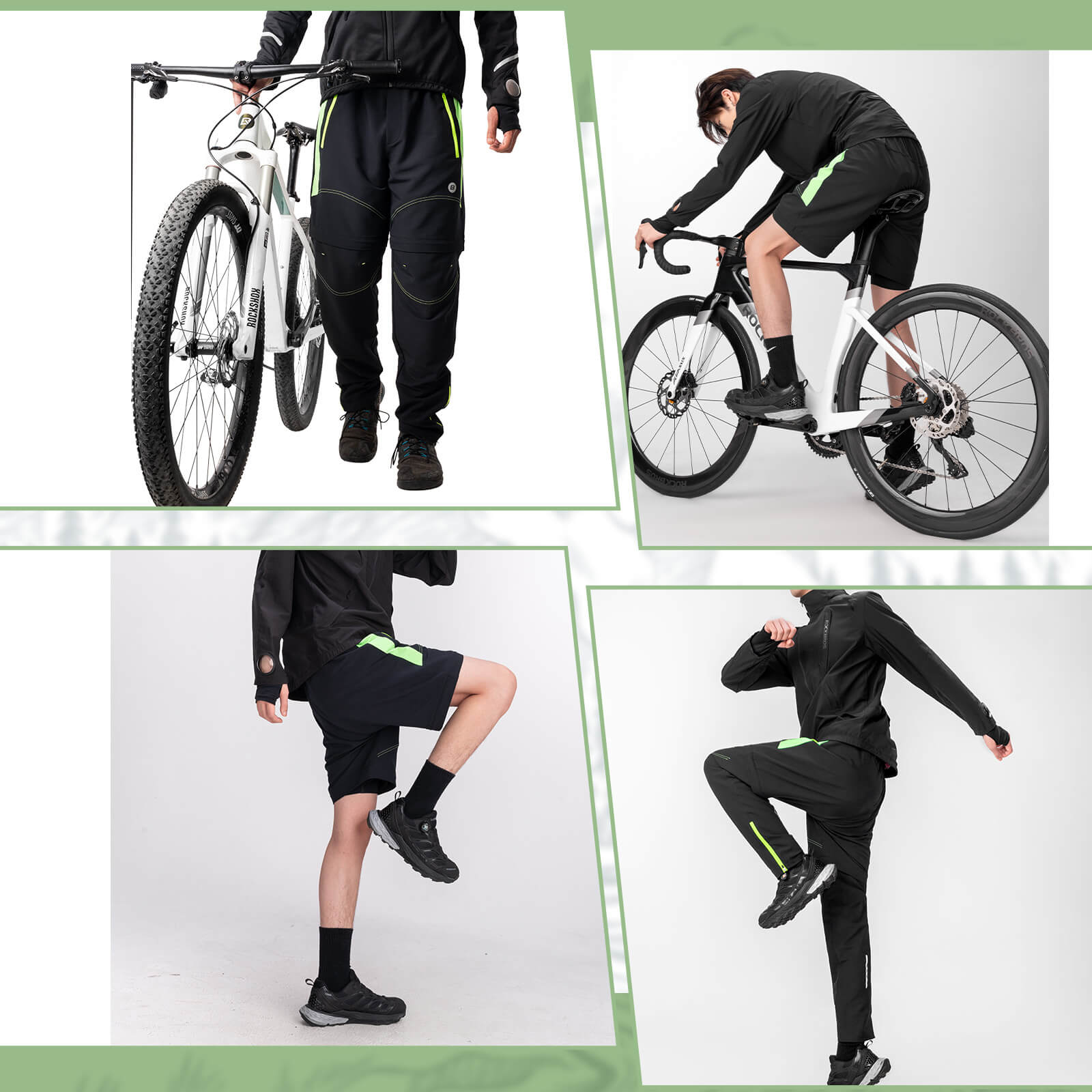 ROCKBROS Fahrradhose Herren Gepolsterte Radhose Atmungsaktiv Abnehmbar - Fahrradhose ROCKBROS - EU - NooMii