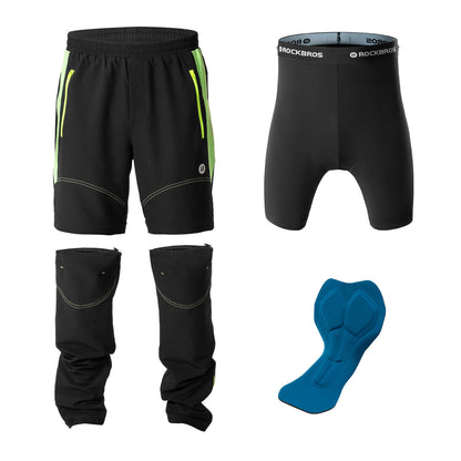 ROCKBROS Fahrradhose Herren Gepolsterte Radhose Atmungsaktiv Abnehmbar - Fahrradhose ROCKBROS - EU - NooMii