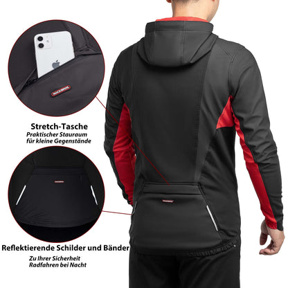 ROCKBROS Fahrradjacke Herren Winter Winddicht Softshelljacke Schwarz - Fahrradjacke ROCKBROS - EU - NooMii
