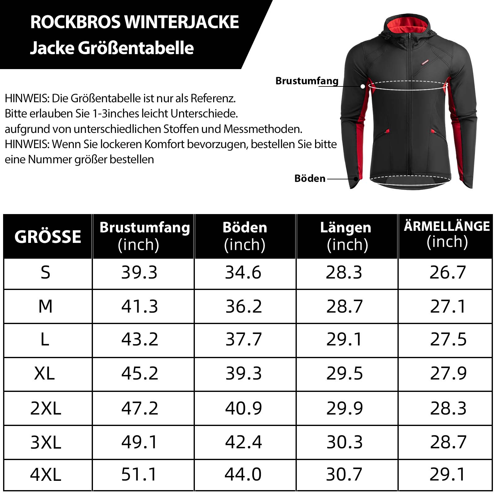 ROCKBROS Fahrradjacke Herren Winter Winddicht Softshelljacke Schwarz - Fahrradjacke ROCKBROS - EU - NooMii