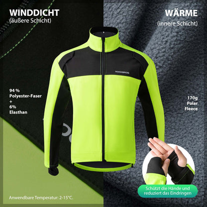 ROCKBROS Fahrradjacke Winter Herren Radjacke Leuchtendes Grün - Fahrradjacke ROCKBROS - EU - NooMii