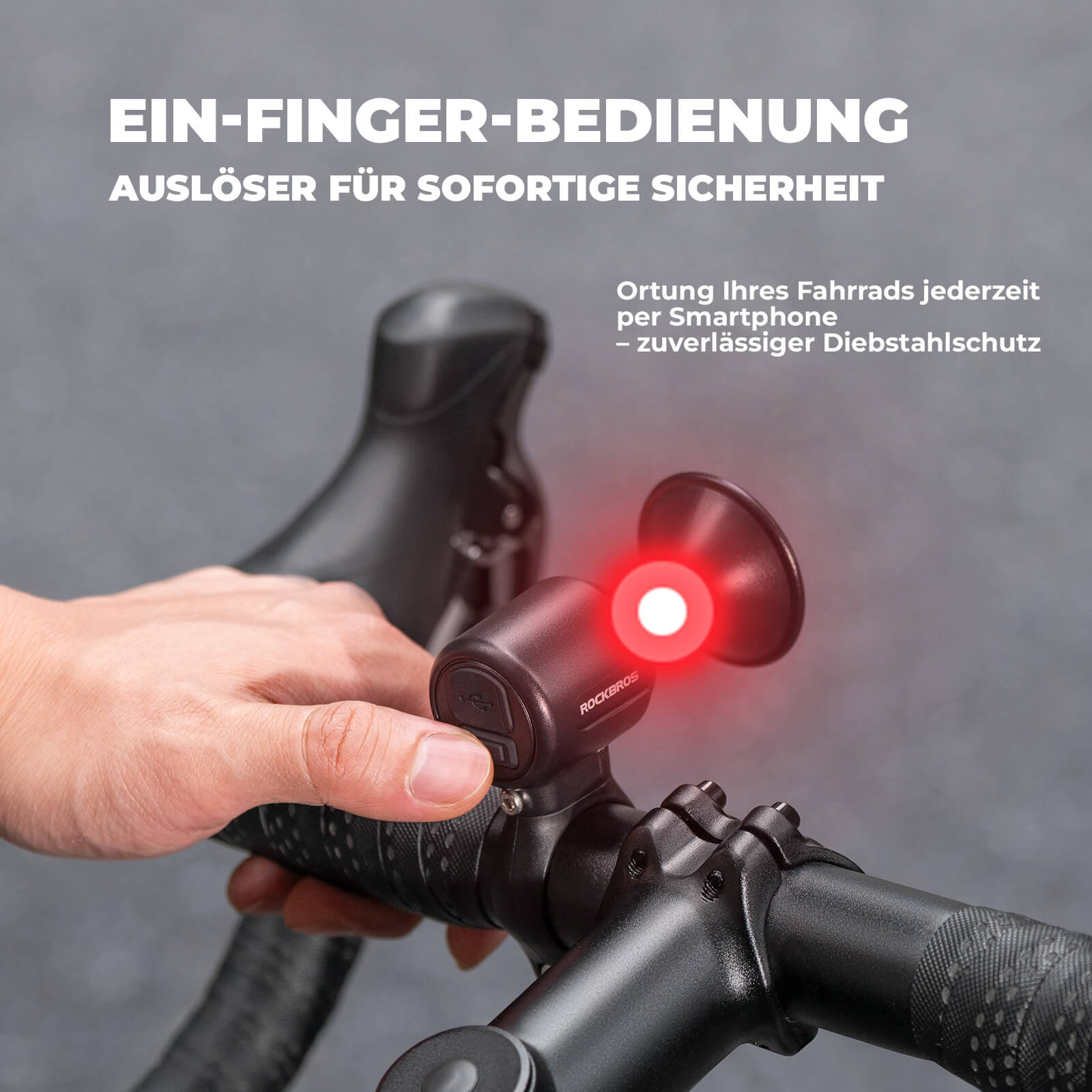 ROCKBROS Fahrradklingel Elektrisch 120dB Ton IPX5 Wasserschutz Smartphone Tracking - Fahrradklingel ROCKBROS - EU - NooMii