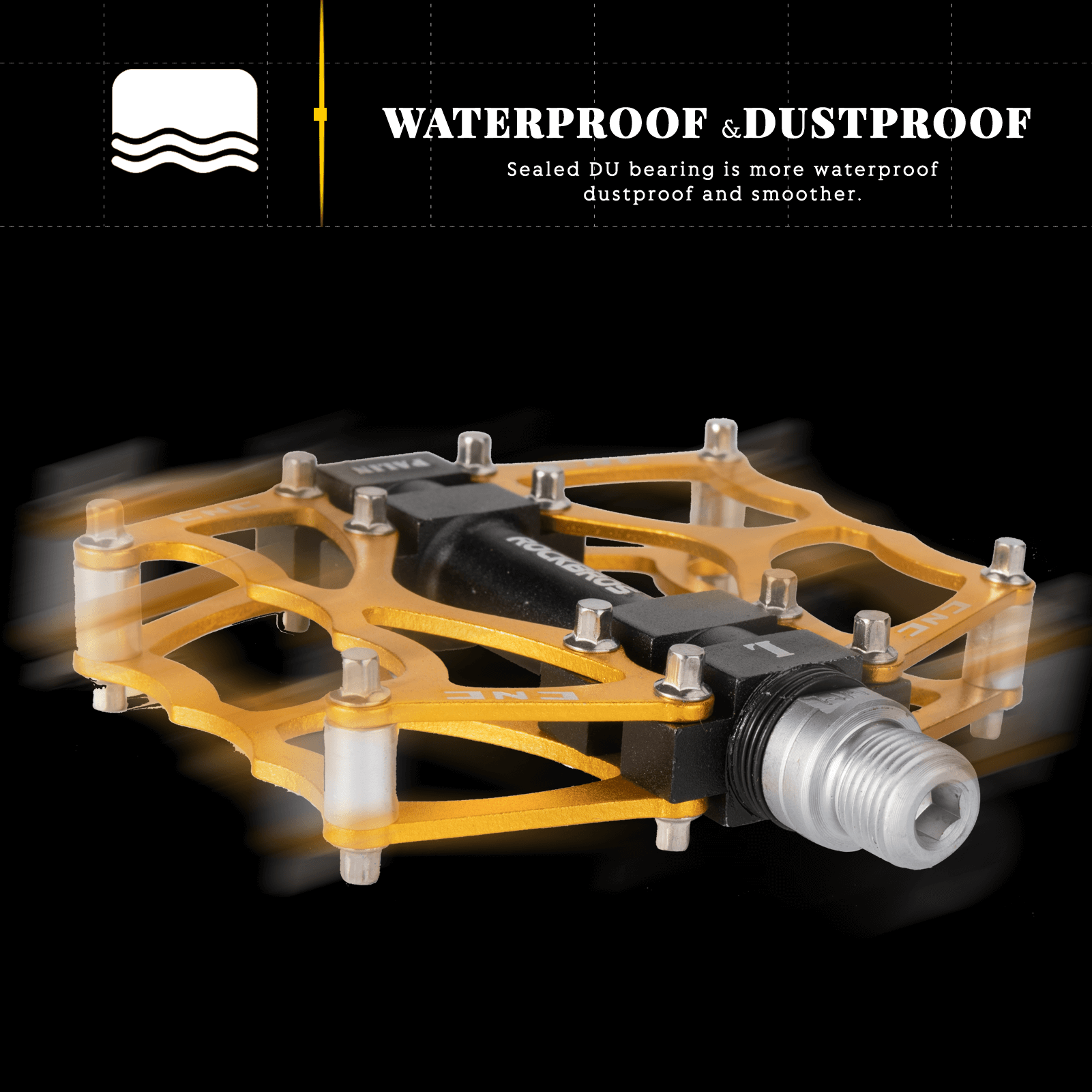 ROCKBROS Fahrradpedale 9/16 Zoll CNC Aluminium mit abgedichteten Lagern - Fahrradpedale ROCKBROS - EU - NooMii