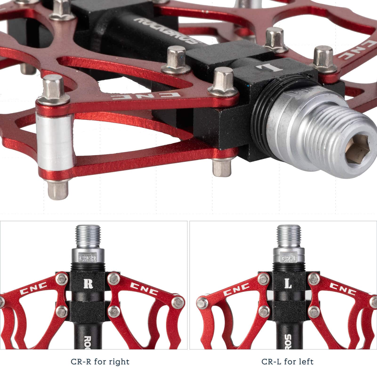 ROCKBROS Fahrradpedale 9/16 Zoll CNC Aluminium mit abgedichteten Lagern - Fahrradpedale ROCKBROS - EU - NooMii