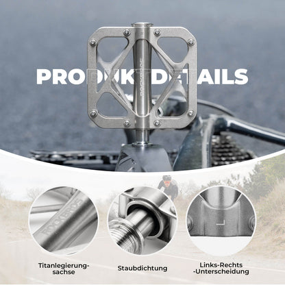ROCKBROS Fahrradpedale aus Titanlegierung 3 - Lager MTB - Pedale Plattform 9/16 Zoll - Fahrradpedale ROCKBROS - EU - NooMii