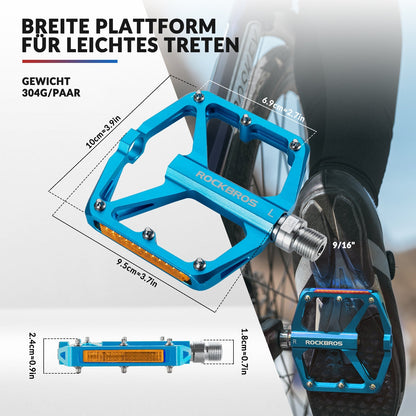 ROCKBROS Fahrradpedale mit Reflektoren aus Aluminiumlegierung 9/16 Zoll - Fahrradpedale ROCKBROS - EU - NooMii