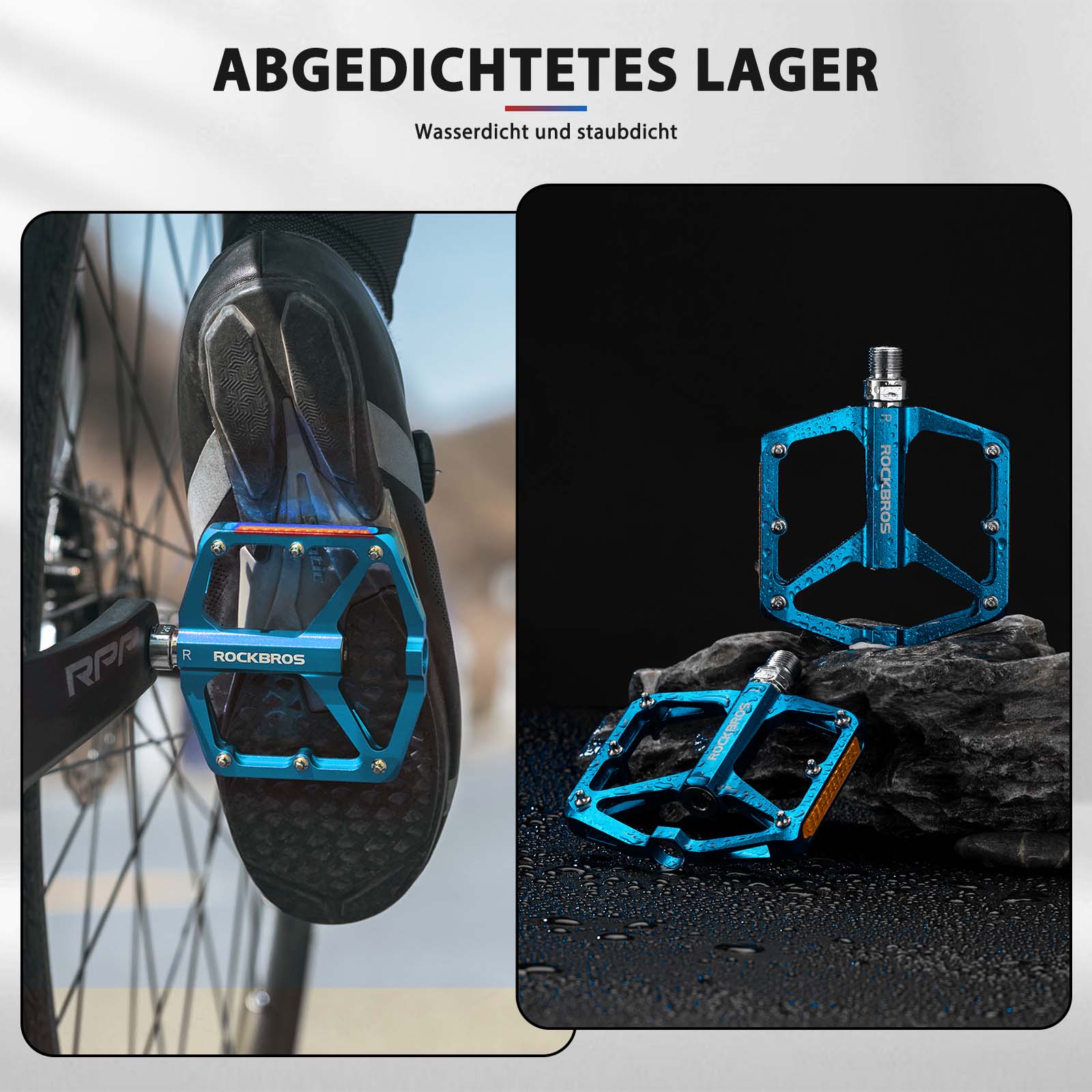 ROCKBROS Fahrradpedale mit Reflektoren aus Aluminiumlegierung 9/16 Zoll - Fahrradpedale ROCKBROS - EU - NooMii