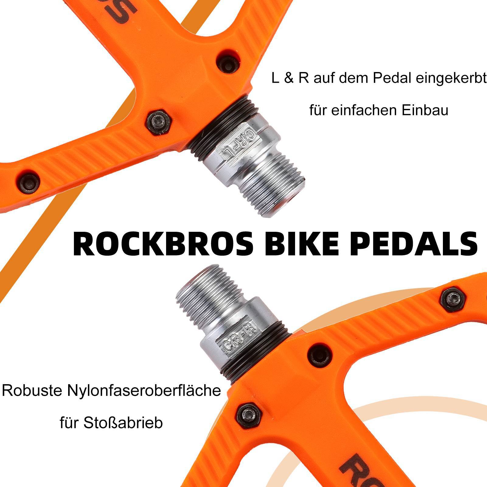 ROCKBROS Fahrradpedale Nylon Flat Pedale 9/16 Zoll mit 3 Bearing - Fahrradpedale ROCKBROS - EU - NooMii