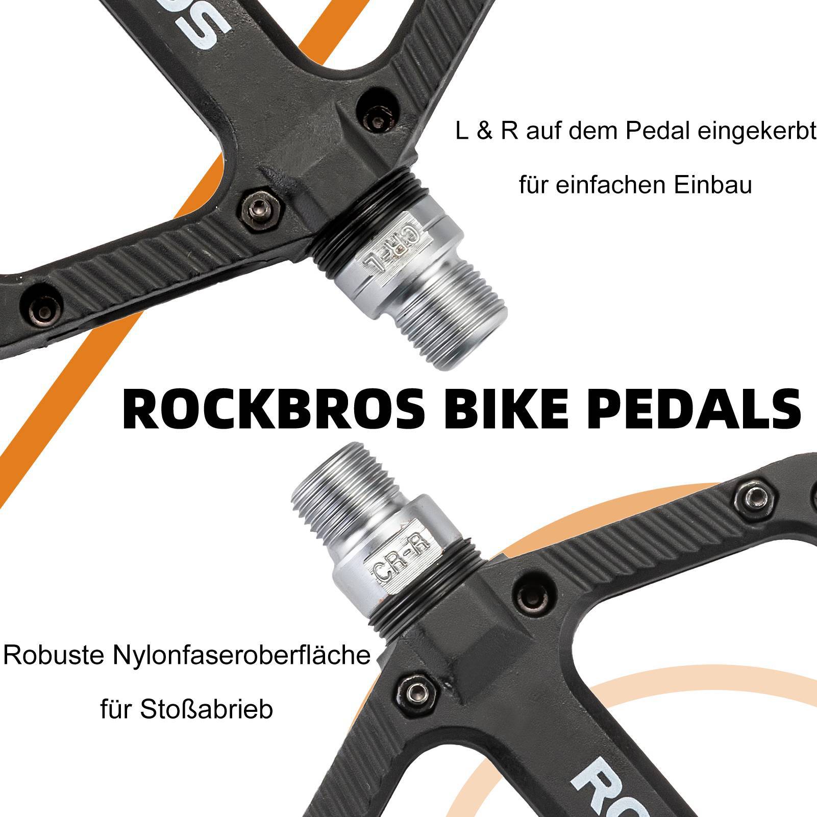 ROCKBROS Fahrradpedale Nylon Flat Pedale 9/16 Zoll mit 3 Bearing - Fahrradpedale ROCKBROS - EU - NooMii