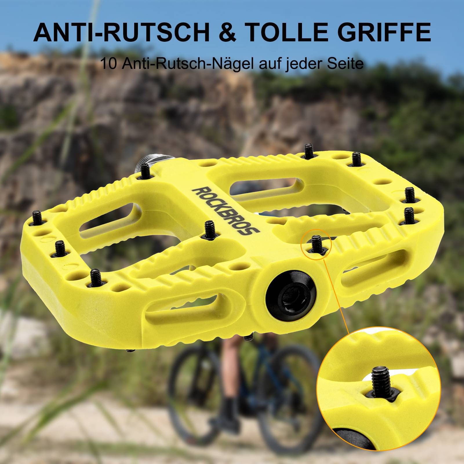 ROCKBROS Fahrradpedale Nylon Flat Pedale 9/16 Zoll mit 3 Bearing - Fahrradpedale ROCKBROS - EU - NooMii