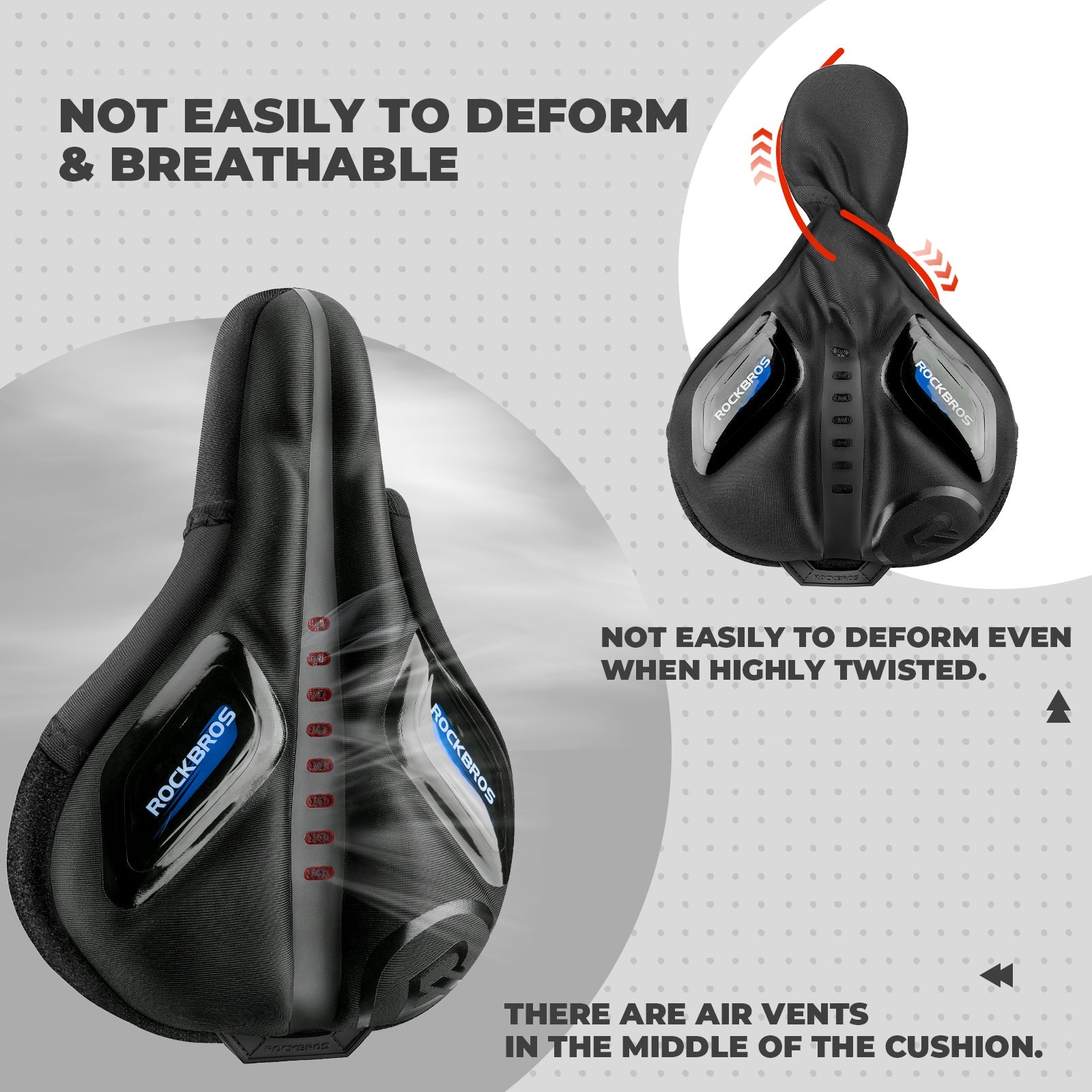 ROCKBROS Fahrradsattel Atmungsaktiv Sattelbezug Regenschutz Rot/Blau - Fahrradsattel ROCKBROS - EU - NooMii