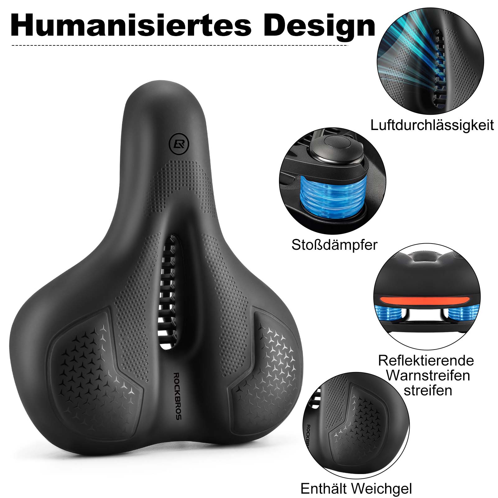 ROCKBROS Fahrradsattel Memory Foam Atmungsaktiv Gel Sattel - Fahrradsattel ROCKBROS - EU - NooMii