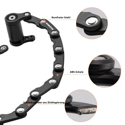 ROCKBROS Fahrradschloss Faltschloss 70 cm Lang Schwarz - Fahrradschloss ROCKBROS - EU - NooMii