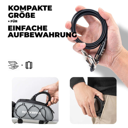 ROCKBROS Fahrradschloss Kabelschloss 150cm mit Zahlencode Anti - Diebstahl - Fahrradschloss ROCKBROS - EU - NooMii