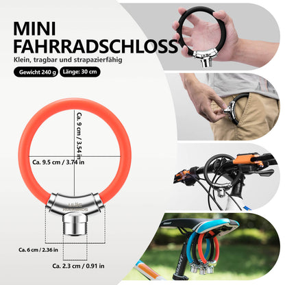 ROCKBROS Fahrradschloss Kabelschloss mit Klettverschlüssen ohne Schlüssel - Fahrradschloss ROCKBROS - EU - NooMii