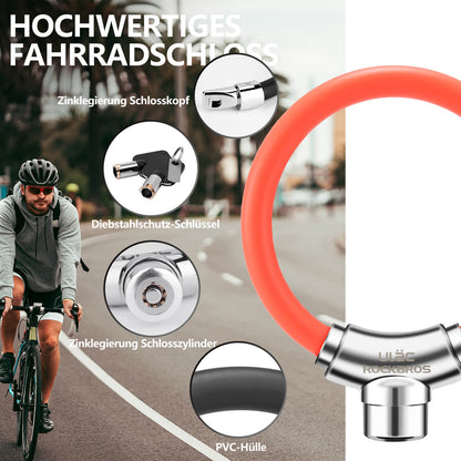 ROCKBROS Fahrradschloss Kabelschloss mit Klettverschlüssen ohne Schlüssel - Fahrradschloss ROCKBROS - EU - NooMii