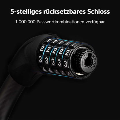 ROCKBROS Fahrradschloss Kabelschloss Zahlenschloss mit 5 - stelliges Zahlencode - Fahrradschloss ROCKBROS - EU - NooMii