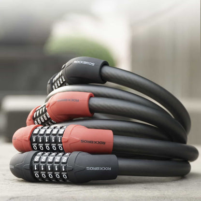 ROCKBROS Fahrradschloss Kabelschloss Zahlenschloss mit 5 - stelliges Zahlencode - Fahrradschloss ROCKBROS - EU - NooMii