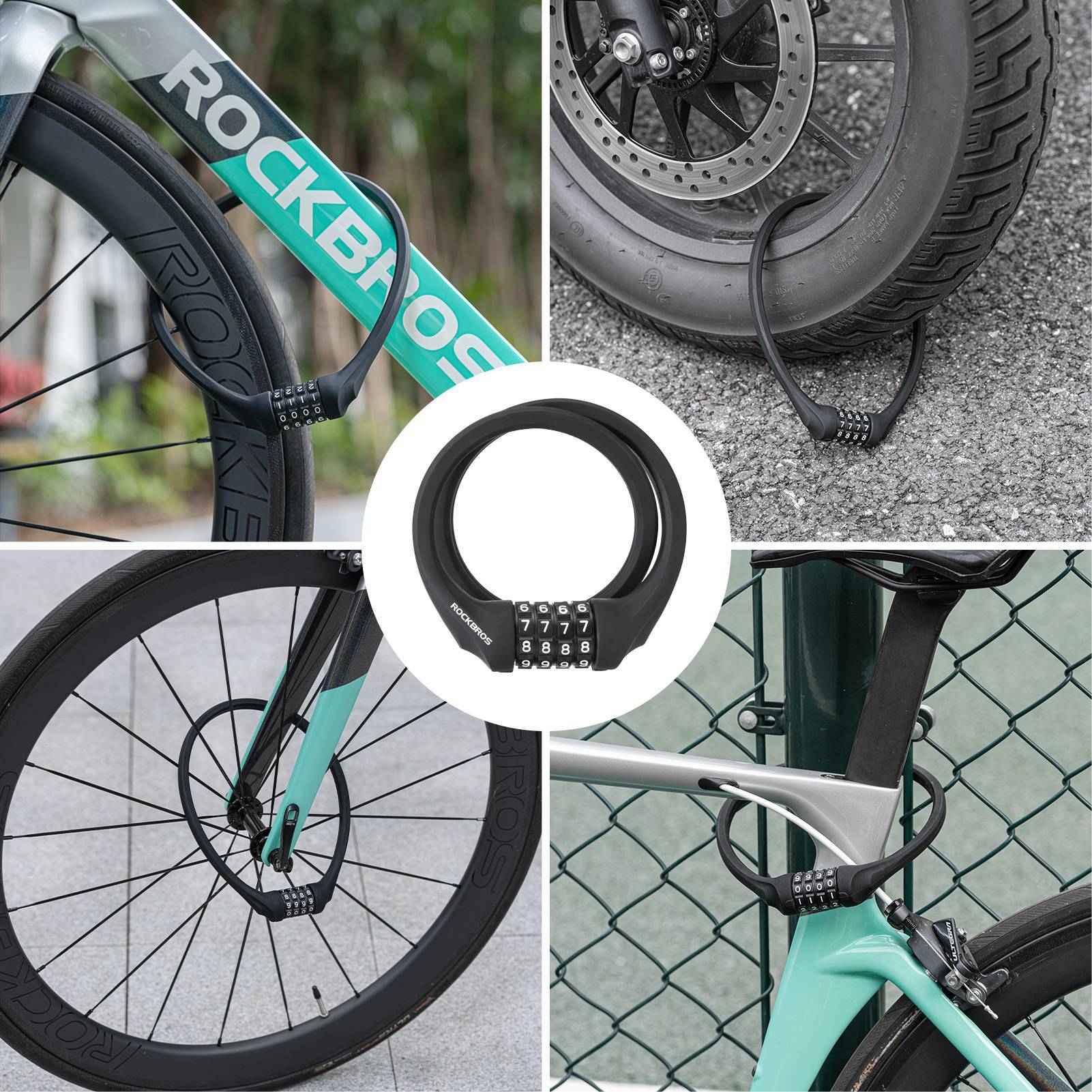 ROCKBROS Fahrradschloss mit 4 - Stellig Zahlencode 65cm lang - Fahrradschloss ROCKBROS - EU - NooMii