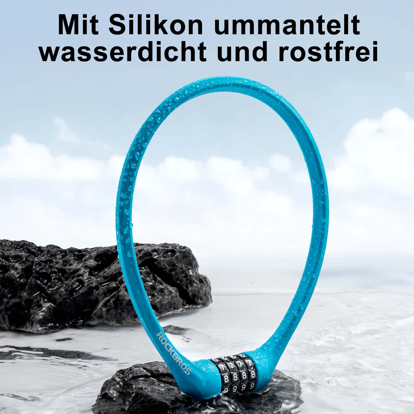 ROCKBROS Fahrradschloss mit 4 - Stellig Zahlencode 65cm lang - Fahrradschloss ROCKBROS - EU - NooMii