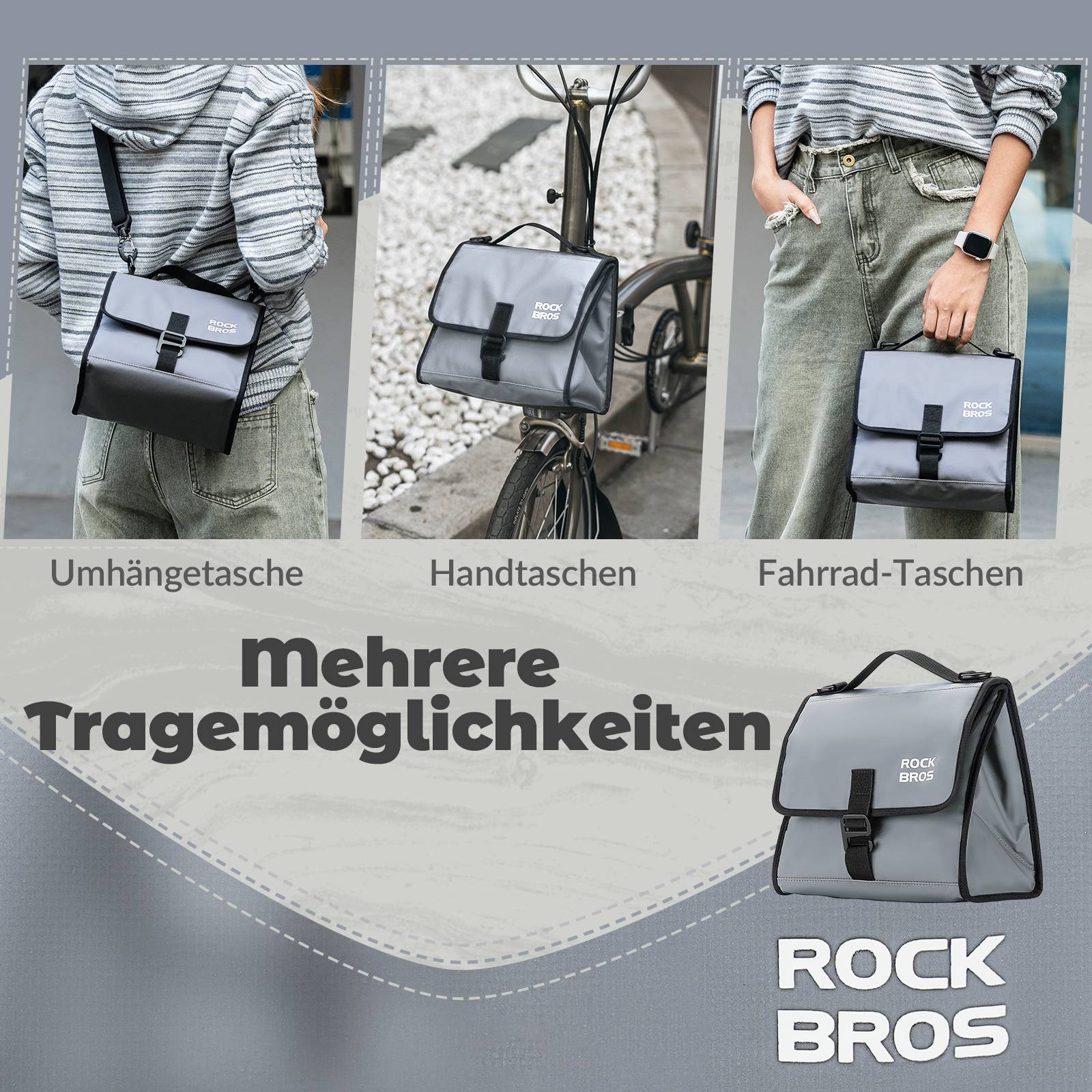 ROCKBROS Fahrradtasche Lenkertasche Fronttasche mit Schultergurt - Fahrradtaschen ROCKBROS - EU - NooMii
