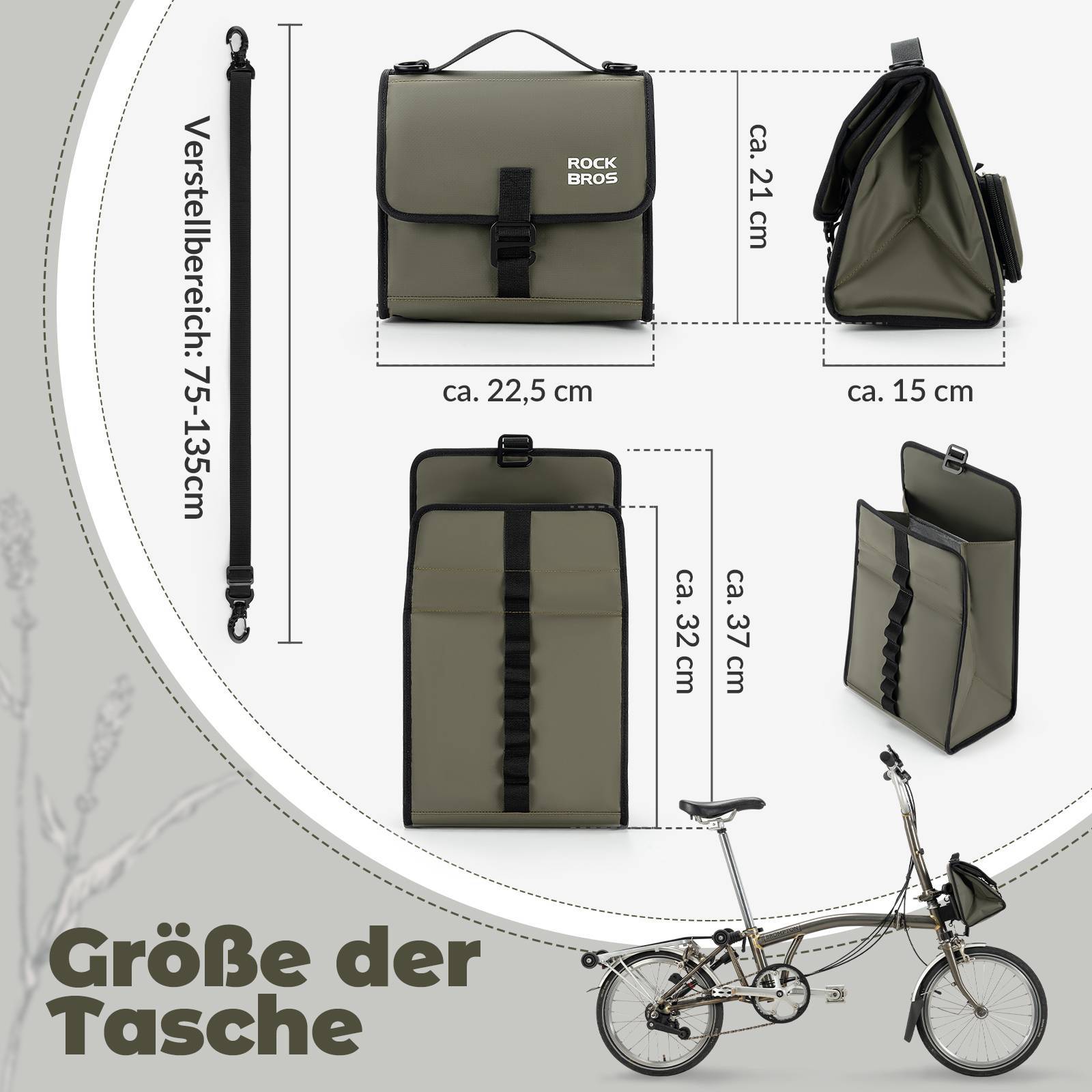 ROCKBROS Fahrradtasche Lenkertasche Fronttasche mit Schultergurt - Fahrradtaschen ROCKBROS - EU - NooMii