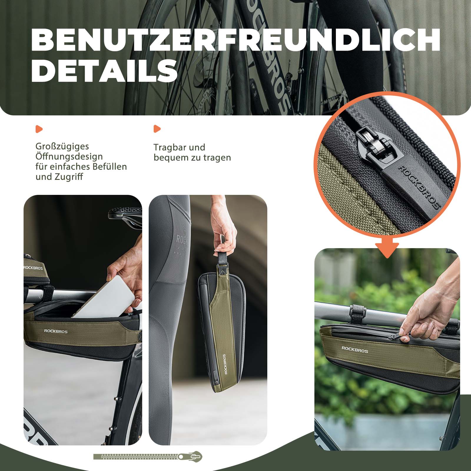 ROCKBROS Fahrradtasche Reflektierende Kapazität von 1,4L Rahmentasche - Fahrradtaschen ROCKBROS - EU - NooMii