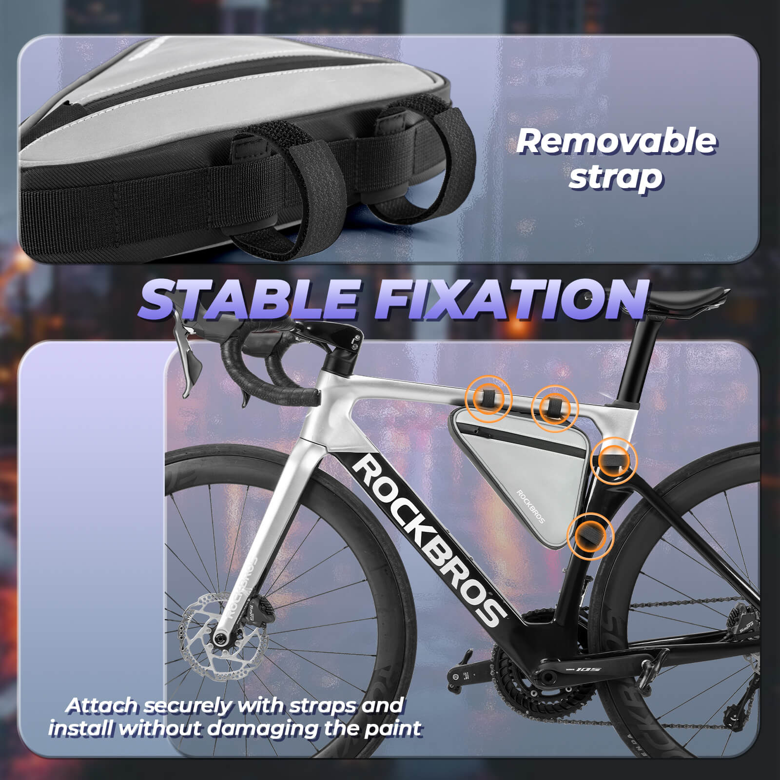 ROCKBROS Fahrradtasche Reflektierende Rahmentasche Dreiecktasche 0,9L - Fahrradtaschen ROCKBROS - EU - NooMii