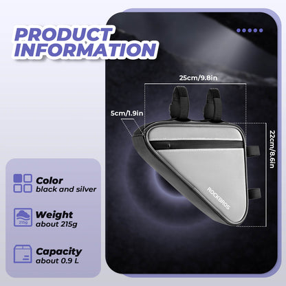 ROCKBROS Fahrradtasche Reflektierende Rahmentasche Dreiecktasche 0,9L - Fahrradtaschen ROCKBROS - EU - NooMii