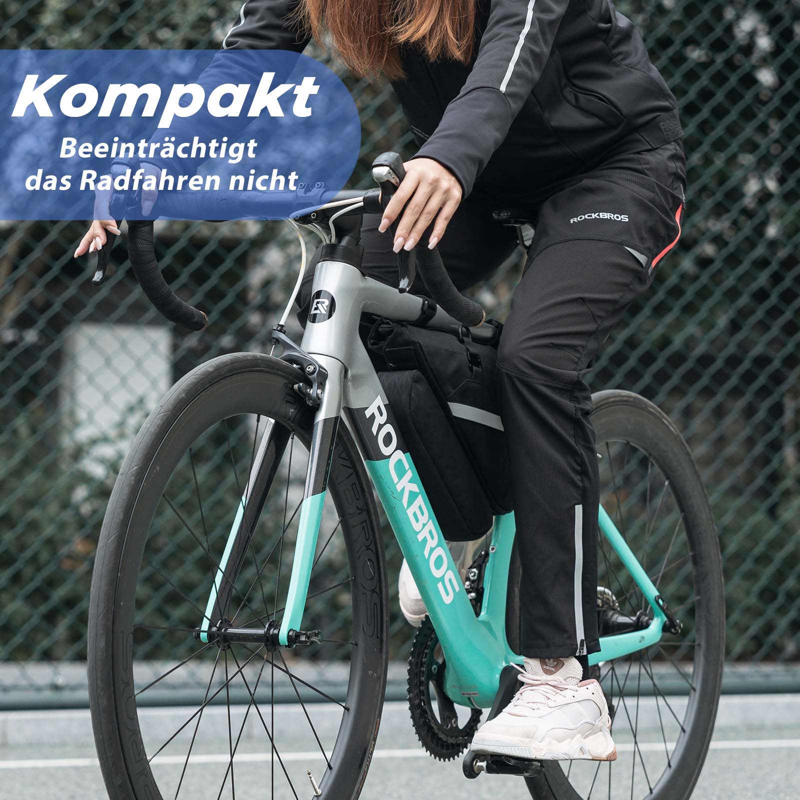 ROCKBROS Fahrradtasche Set 2 - in - 1 Abnehmbare Rahmentasche 1,3 L+0,7 L Schwarz - Fahrradtaschen ROCKBROS - EU - NooMii