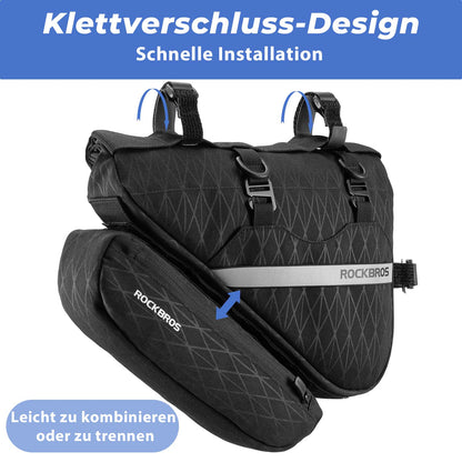 ROCKBROS Fahrradtasche Set 2 - in - 1 Abnehmbare Rahmentasche 1,3 L+0,7 L Schwarz - Fahrradtaschen ROCKBROS - EU - NooMii