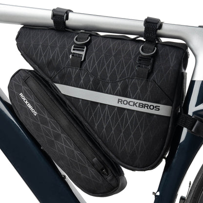 ROCKBROS Fahrradtasche Set 2 - in - 1 Abnehmbare Rahmentasche 1,3 L+0,7 L Schwarz - Fahrradtaschen ROCKBROS - EU - NooMii